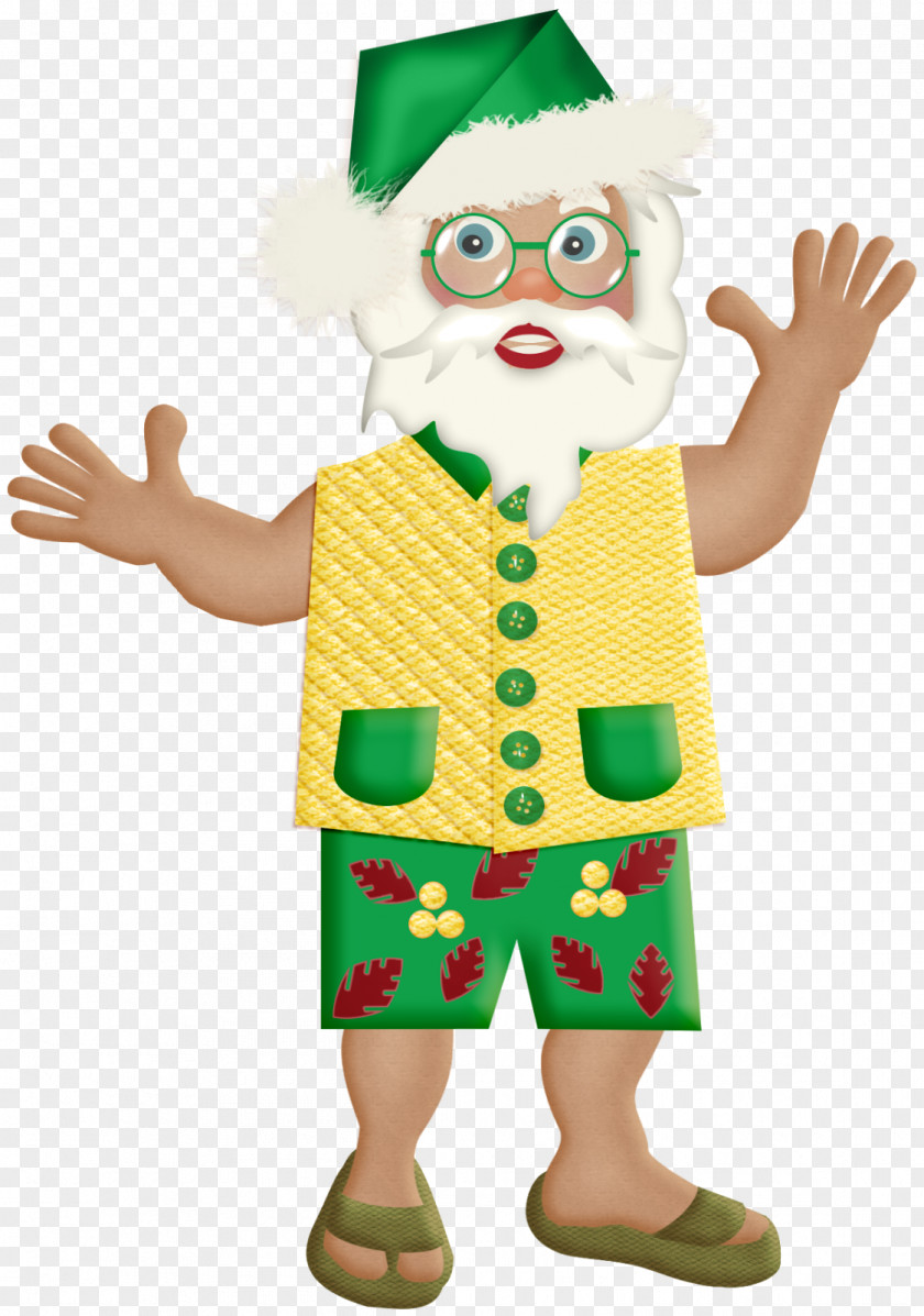 Summer Santa Christmas Ornament Costume Mascot Clown PNG