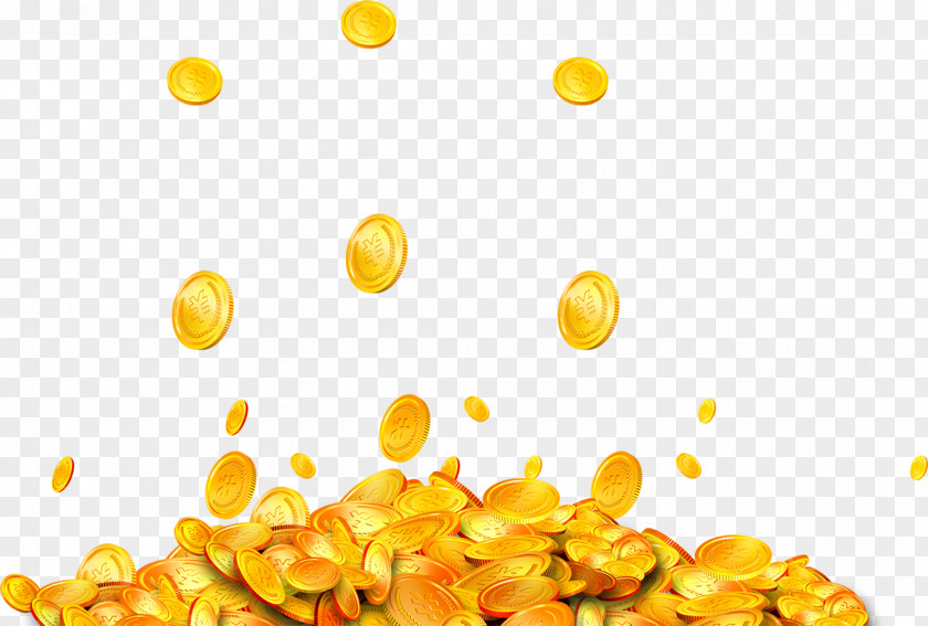 We Are Falling Gold Ingot Coin PNG
