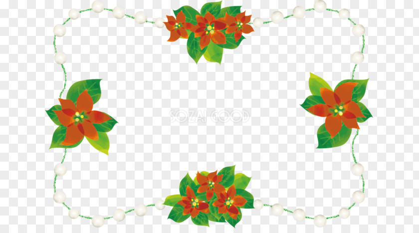 Christmas Day Poinsettia Floral Design Illustration Ornament PNG