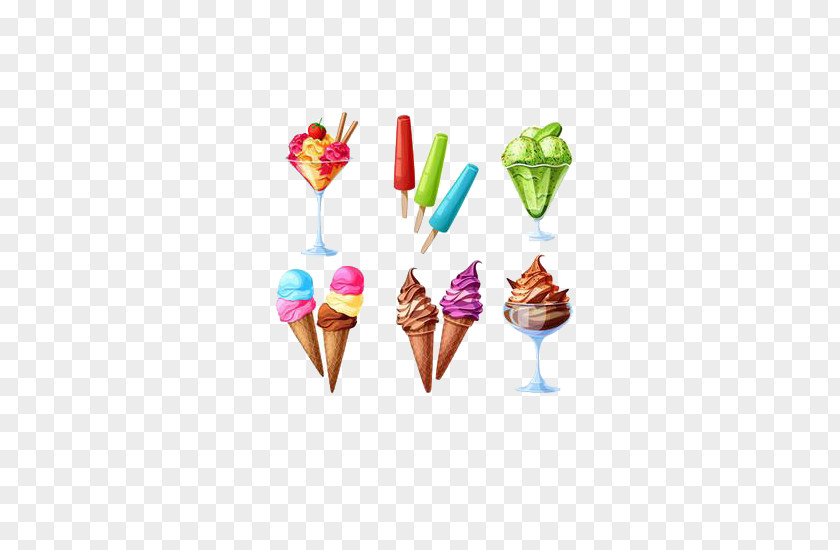Color Ice Cream Cones Pop PNG
