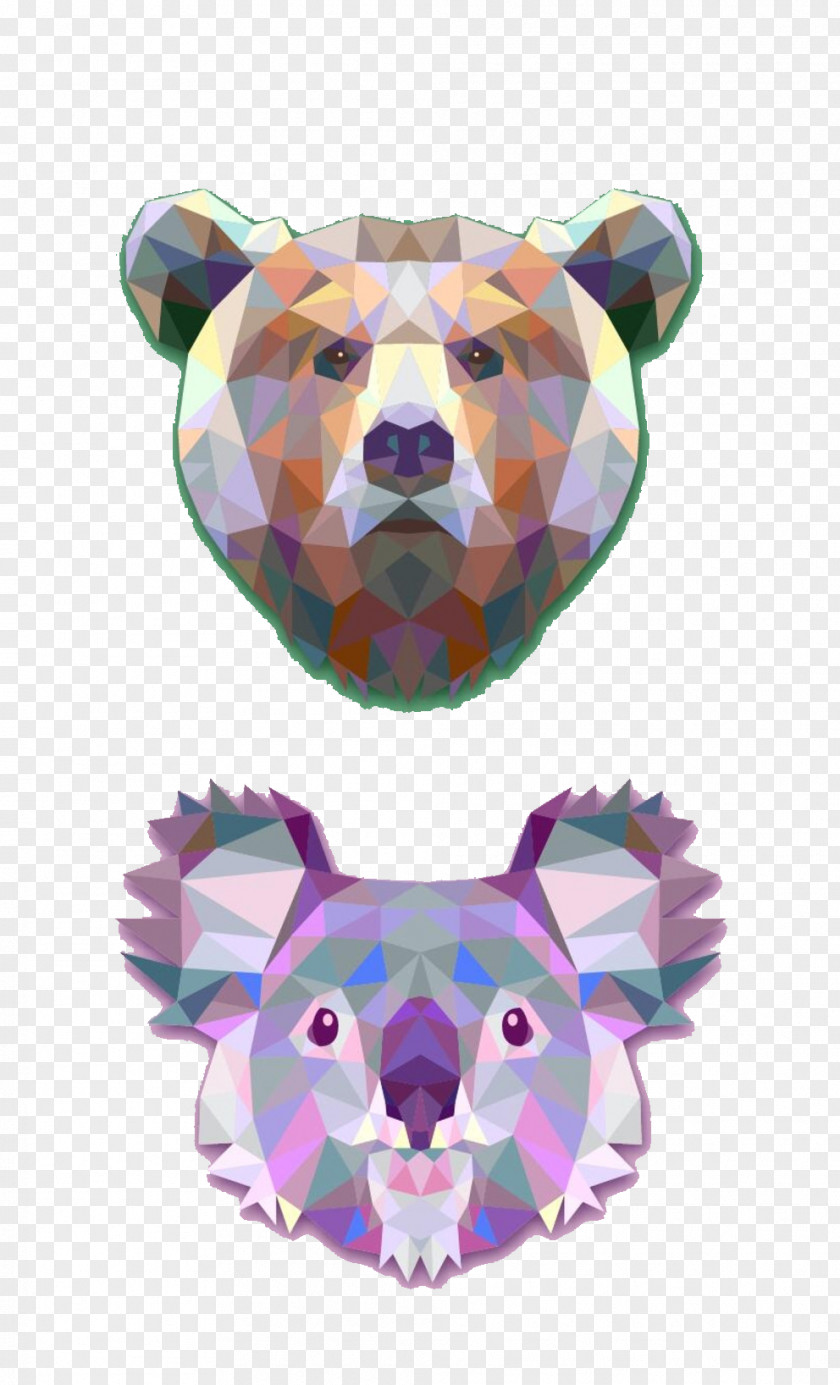 Lattice Bear Head PNG