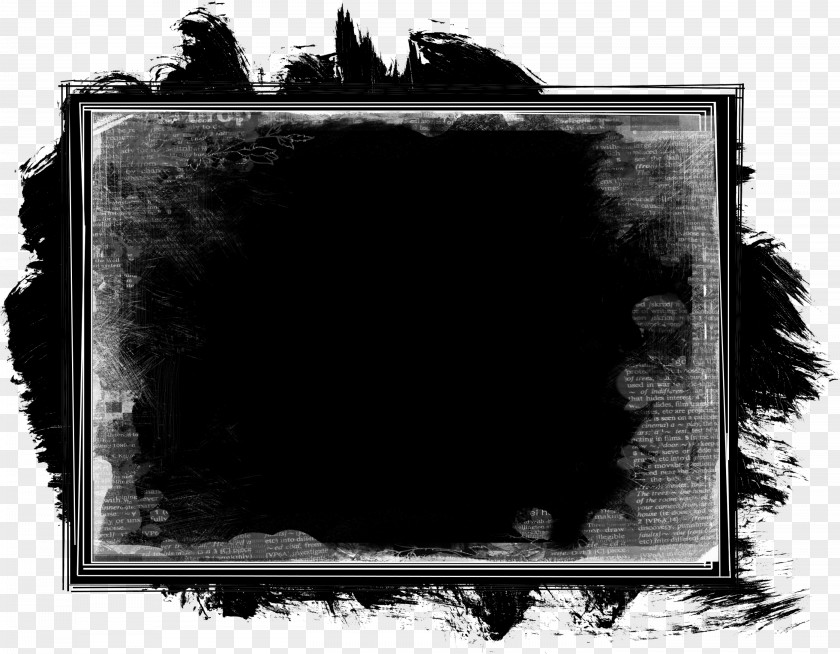 Block Ink Mask Black And White Multimedia Picture Frame PNG