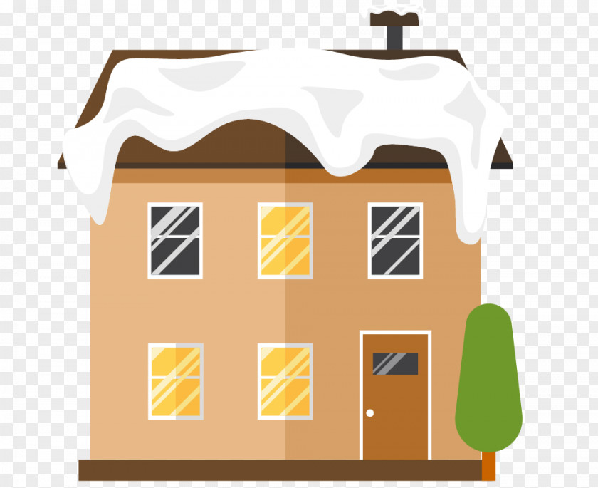 Vector-story Building House Roof Snow Residential Area PNG
