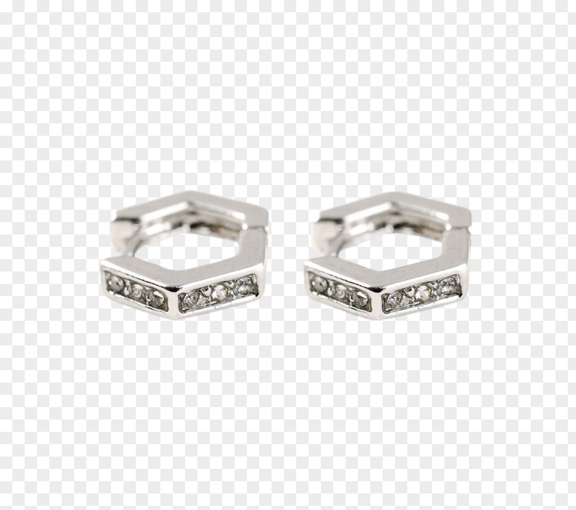 Fashion Hexagon Earring Silver Body Jewellery Wedding Ring PNG