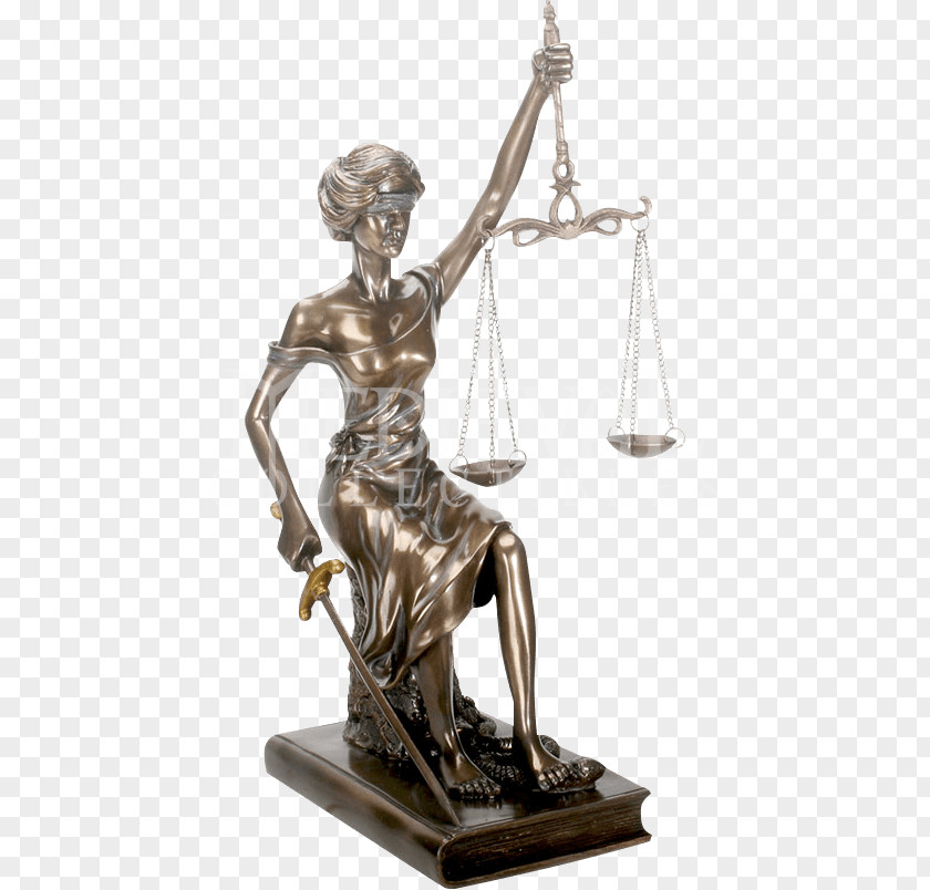 Lady Justice Classical Sculpture Bronze PNG