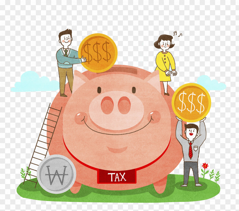Piggy Bank Domestic Pig Illustration PNG