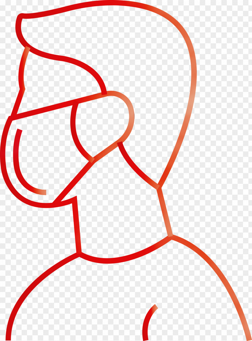 Red Line Art PNG