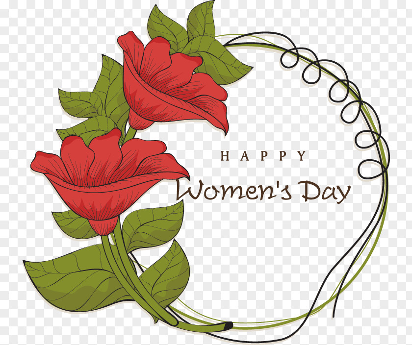 Women's Day Flowers Decorative Elements International Womens Euclidean Vector Clip Art PNG