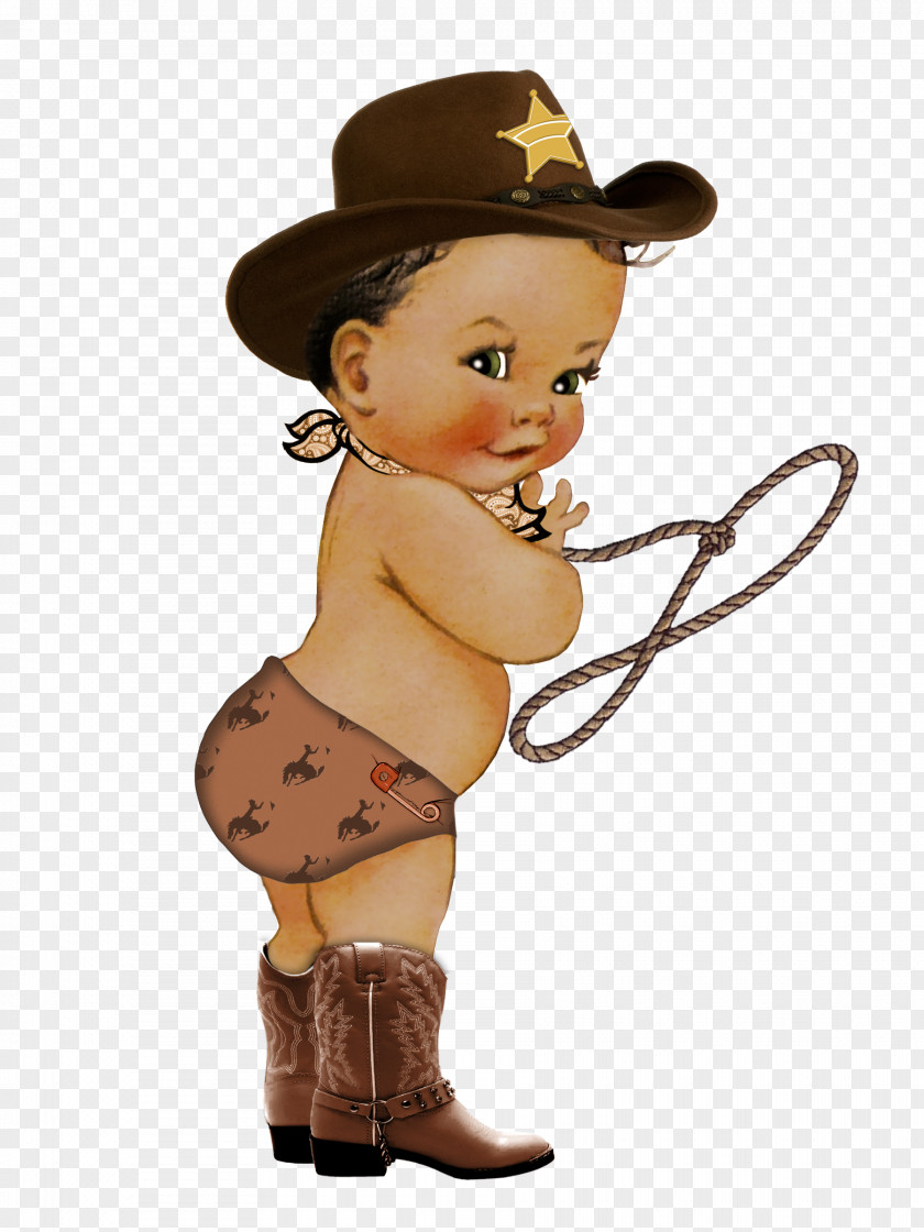 Baby Shower Cowboy Birthday Party Sticker PNG