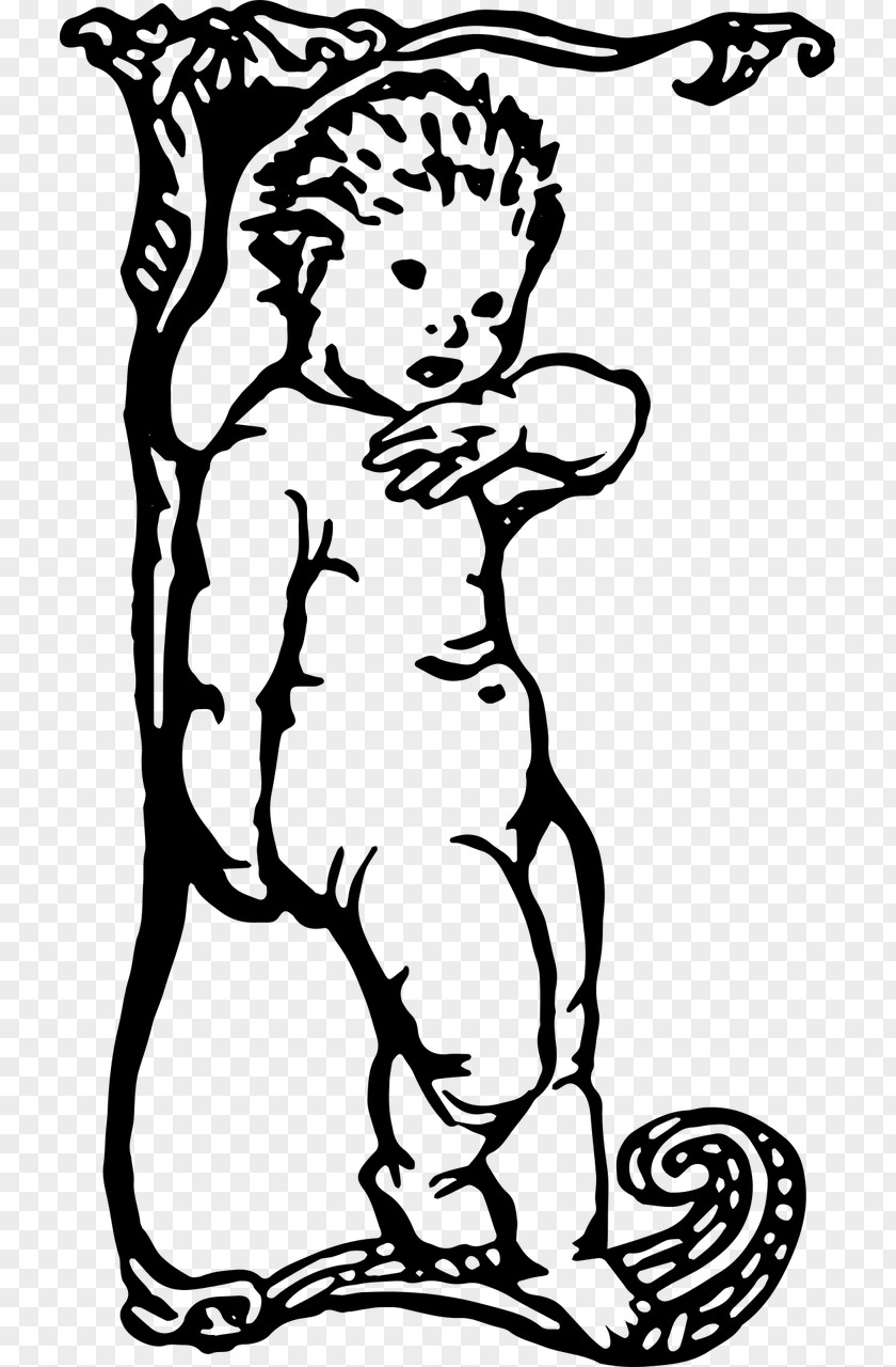 Baby Sketch Black And White Drawing Clip Art PNG