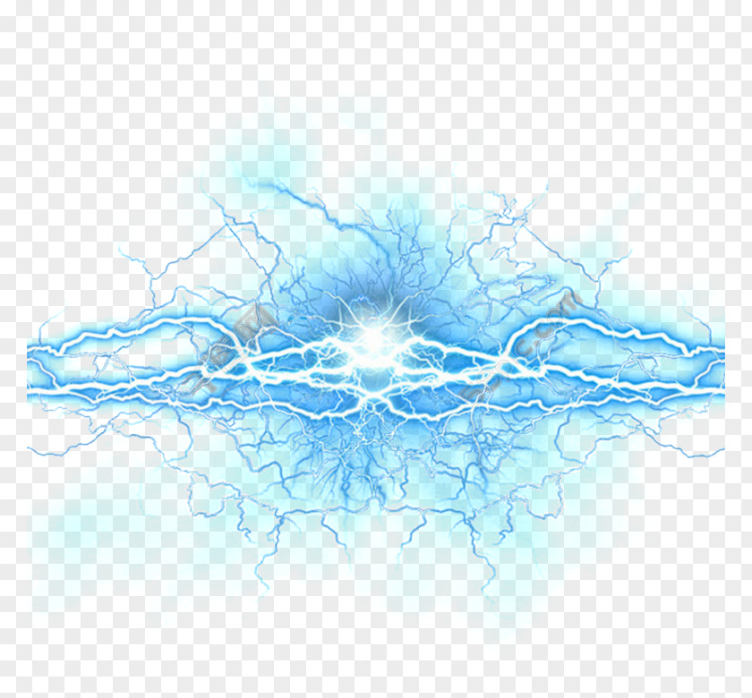 Cross Light Effect Lightning Blue PNG