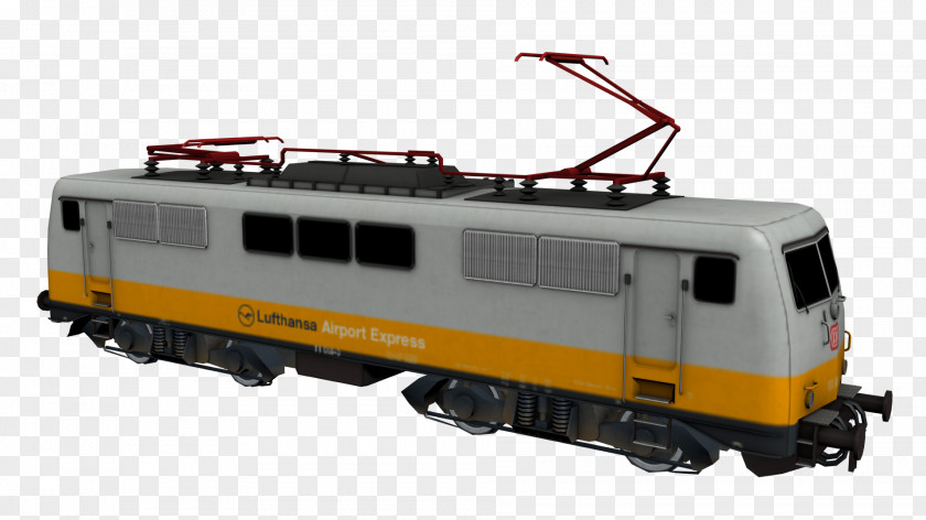 Express Train Electric Locomotive Passenger Car Rail Transport PNG