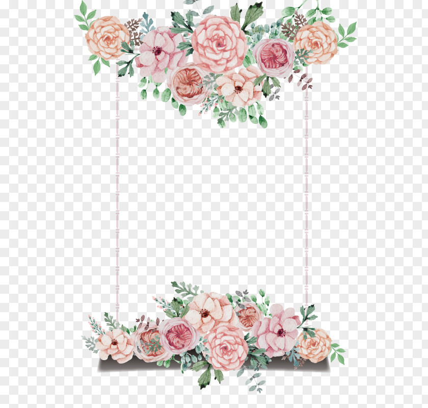 Hand-painted Flower Theme Signboard Image Download Wedding Invitation PNG