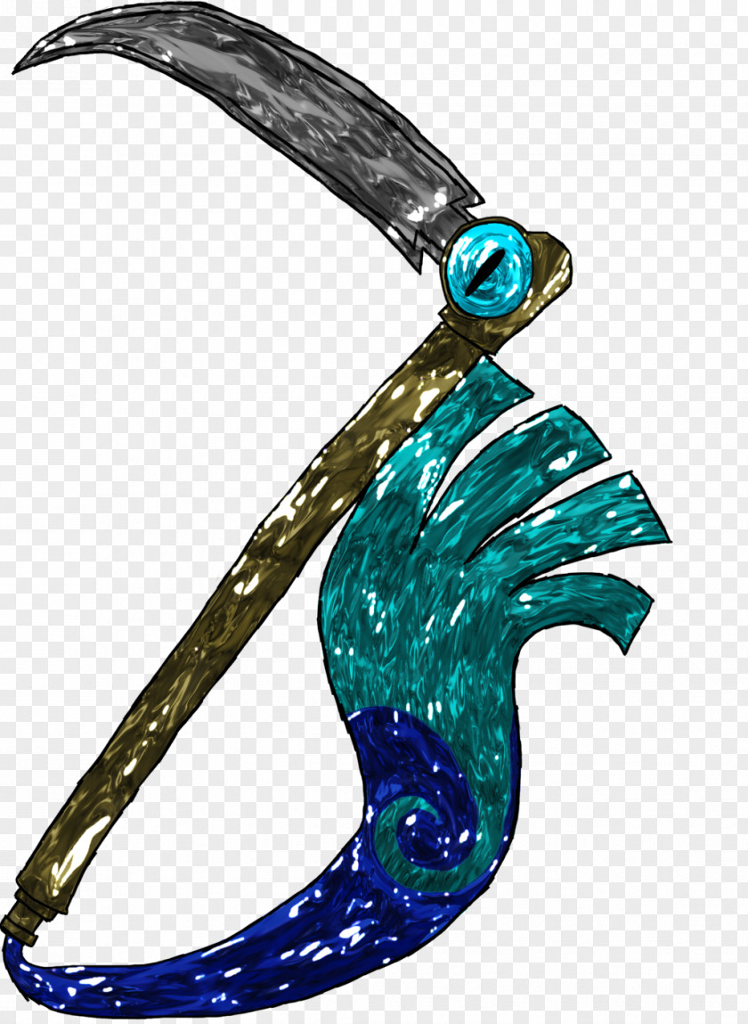 Scythe Body Jewellery Teal PNG