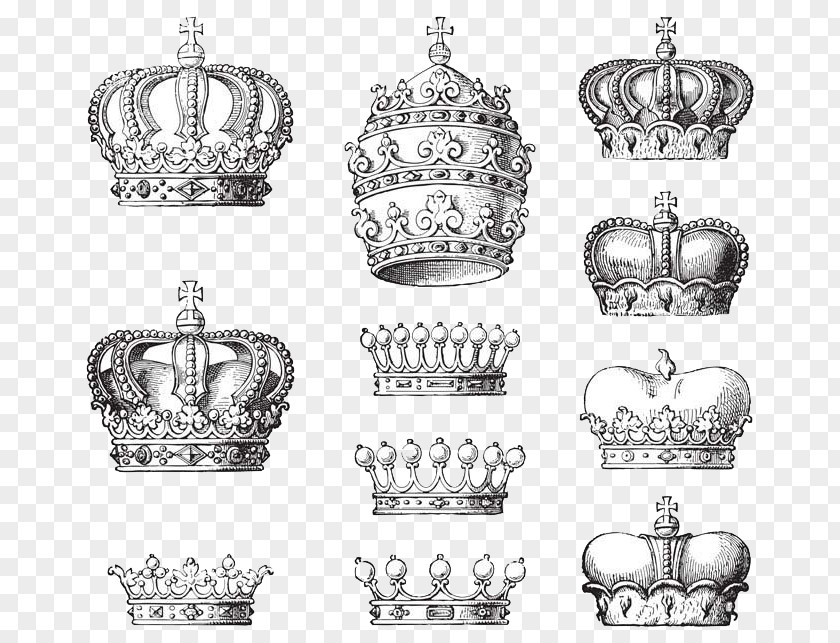 Crown Vector Design Vintage Clip Art PNG