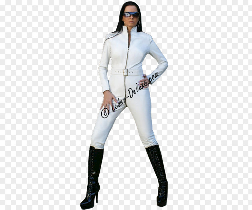 Dani Daniels Catsuit Nappa Leather White Sleeve PNG