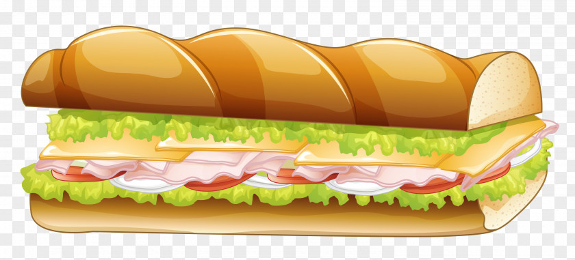 Long Sandwich Vector Clipar Hamburger Submarine Pizza Panini Fast Food PNG