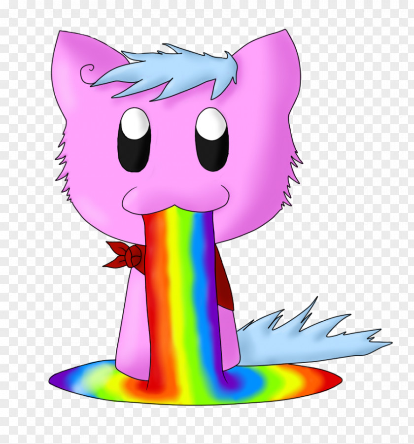 Cat Vomiting Nyan Rainbow PNG