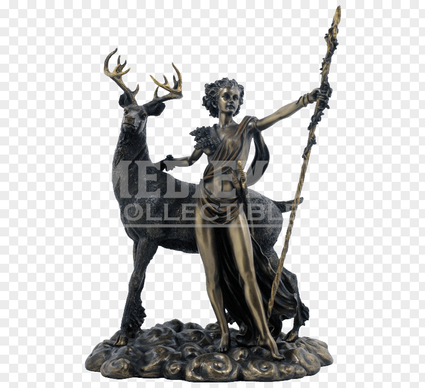 Goddess Artemis And The Stag Bronze Sculpture Diana PNG