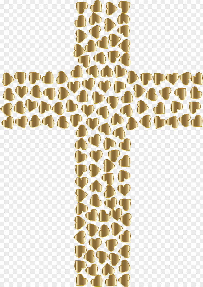 Golden Background Christianity Christian Cross Heart Crucifix PNG