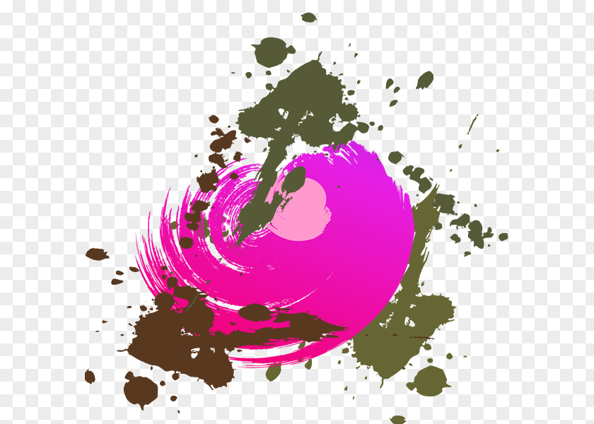 Hand-painted Colorful Abstract Pink Peaches Graphic Design PNG
