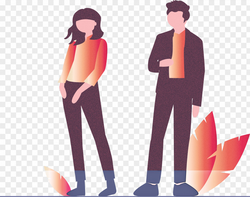 Modern Couple Man Girl PNG