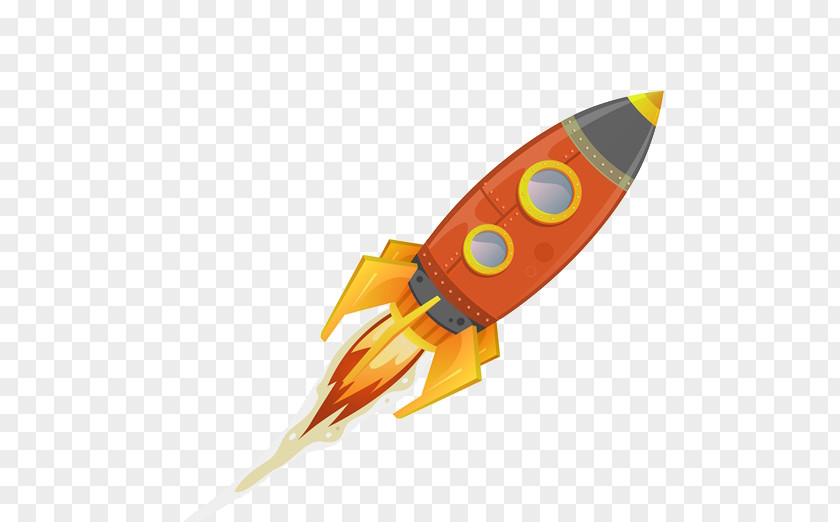 Rocket Spacecraft Cartoon Drawing PNG