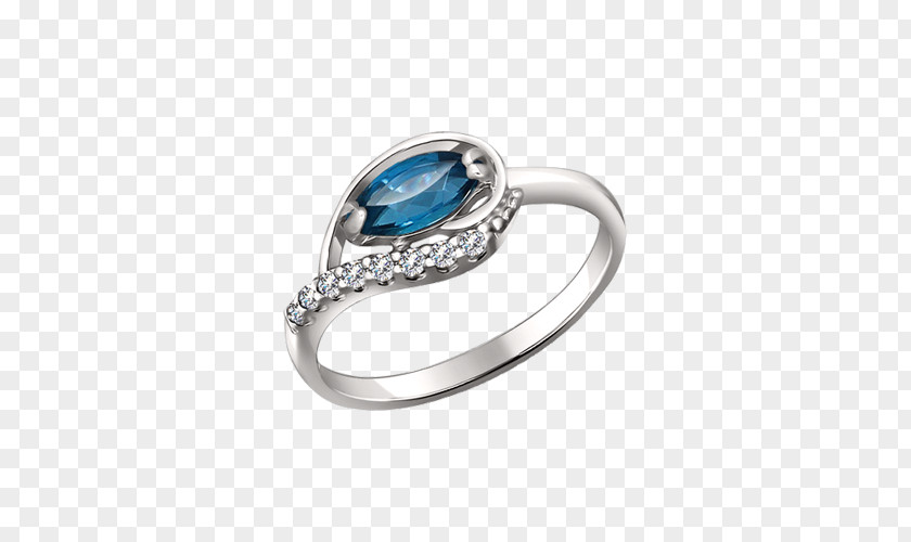 Sapphire Ring Silver Cubic Zirconia Topaz PNG