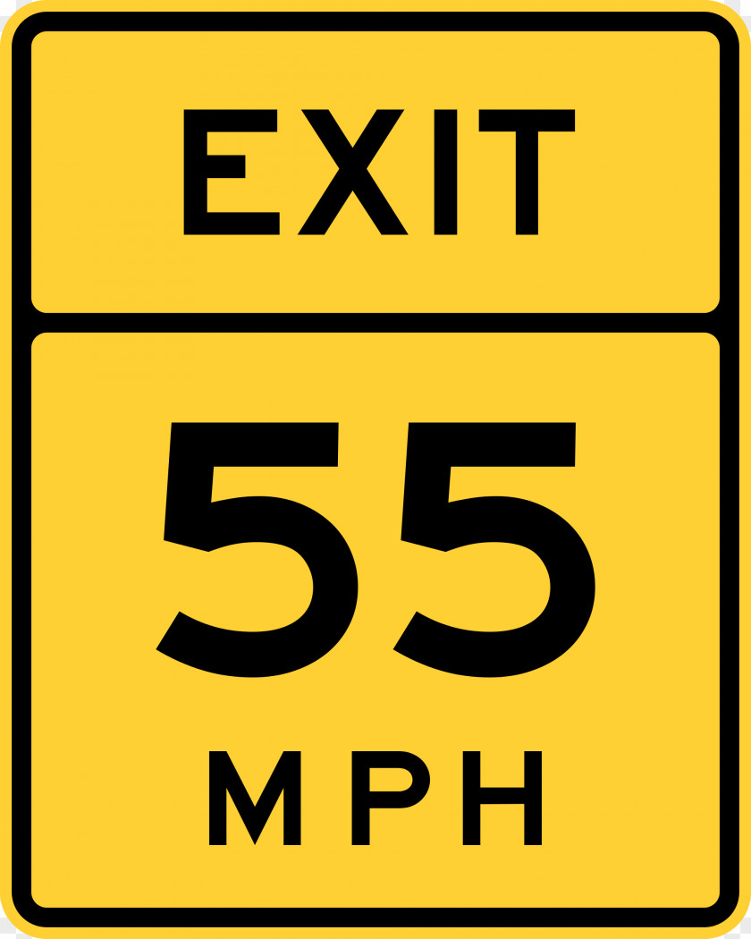 Exit Advisory Speed Limit Traffic Sign Warning PNG