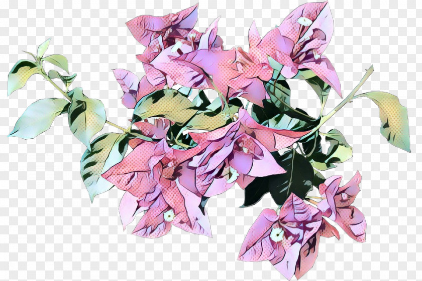 Fuchsia Bouquet Pop Art Retro Vintage PNG