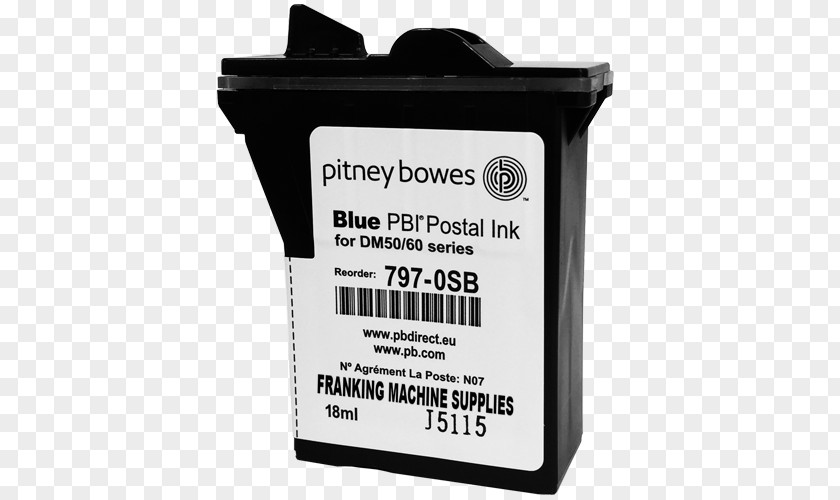 Ink Material Cartridge Pitney Bowes Franking Brand PNG