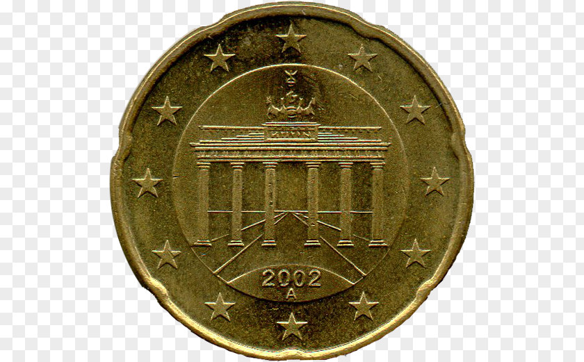 Coin 20 Cent Euro Brandenburg Gate German Coins PNG