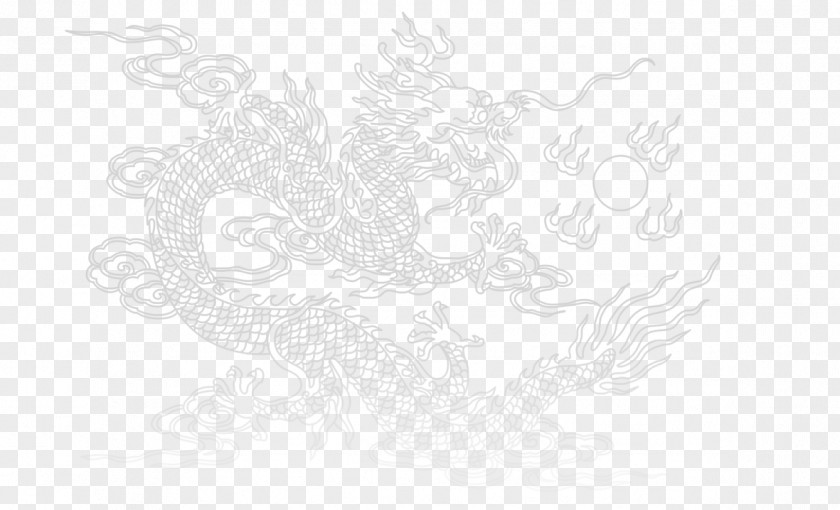 Dragon Totem Element Black And White Tree Pattern PNG