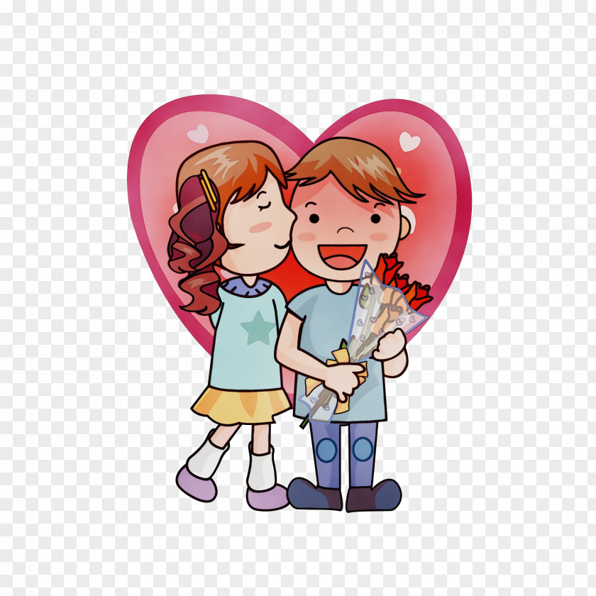 Gesture Child Cartoon Heart Cheek Pink Love PNG