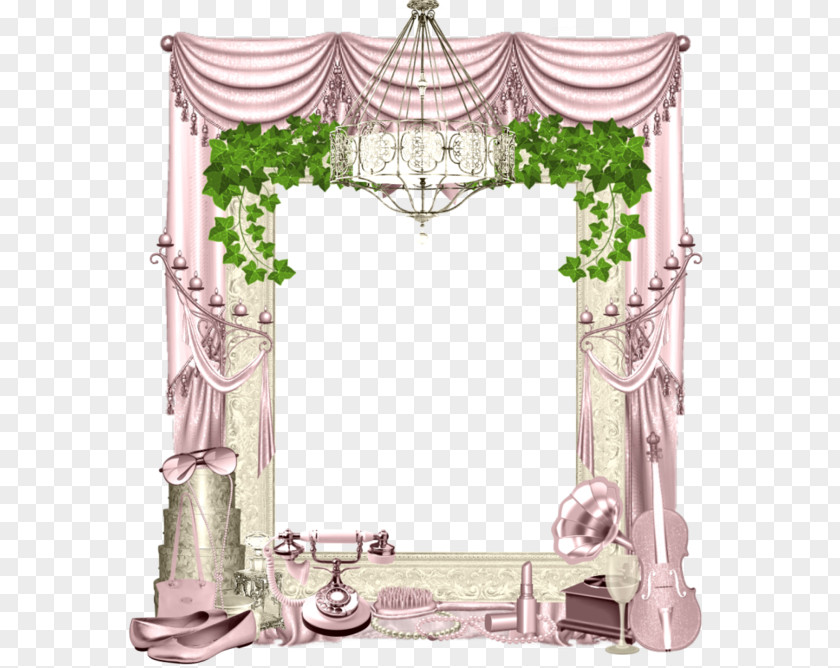 Pink Curtains Picture Frame Photography PNG