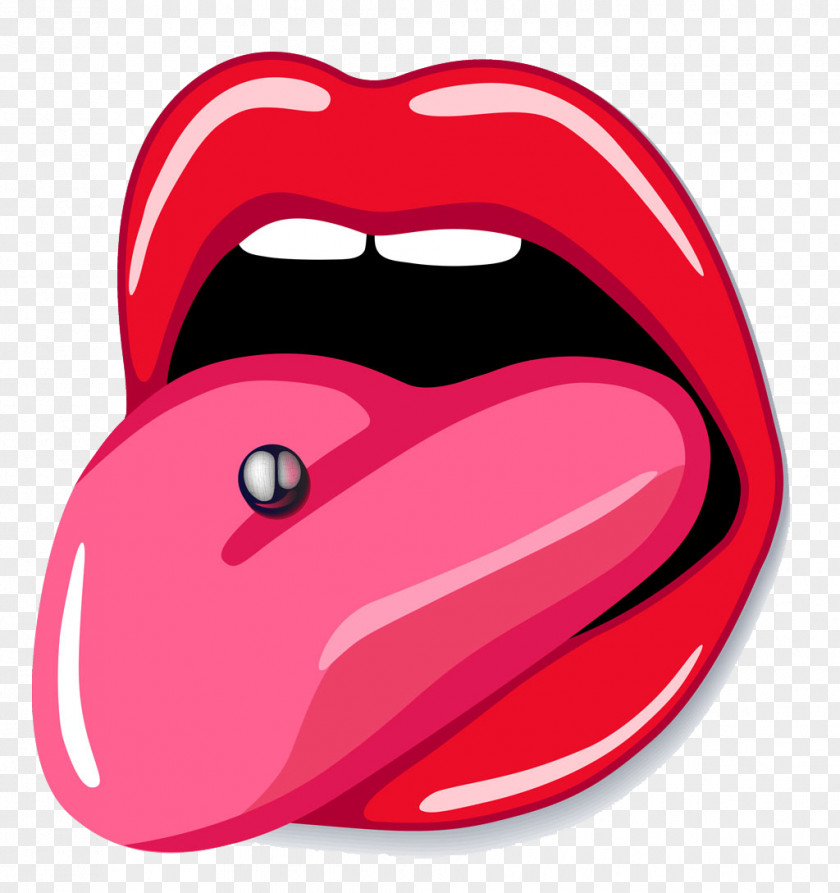 Tongue Body Piercing Earring Clip Art PNG