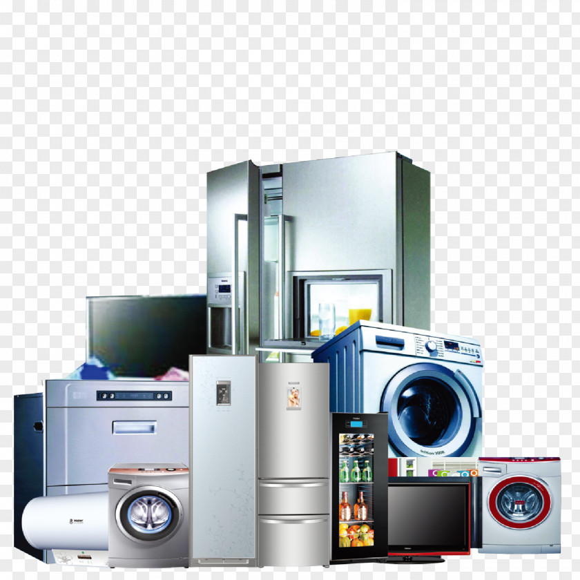 Appliance Sales Promotion Home Washing Machine Refrigerator PNG
