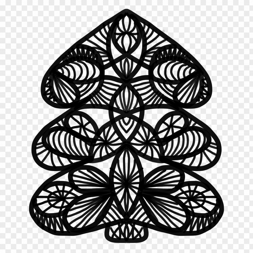 Paper Cutting Christmas Tree Ornament Clip Art PNG