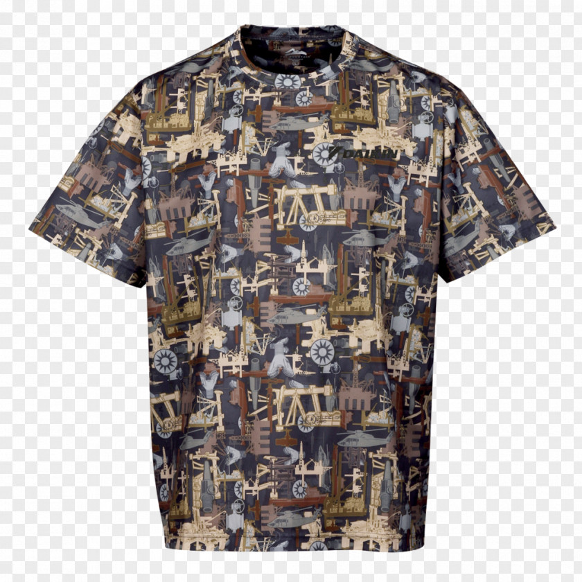 T-shirt Military Camouflage Crew Neck PNG
