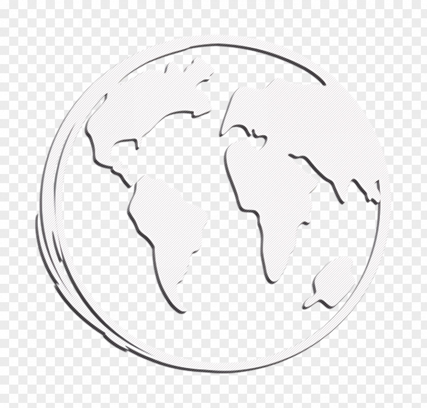 Earth Globe Sketch Icon Sketched Social PNG