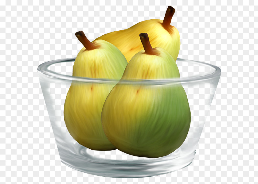 Three Pears Glass Bowl Fruit Salad Auglis Clip Art PNG