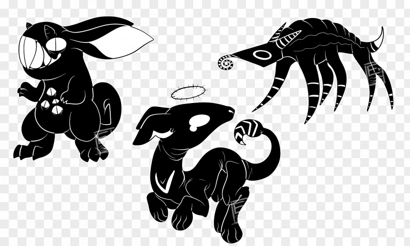 Creature Drawing Black And White Demon Shadow PNG