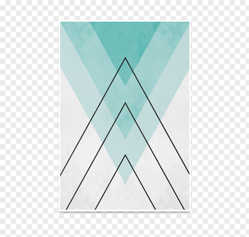 Minimalista Moderno Triangle Pattern Turquoise PNG