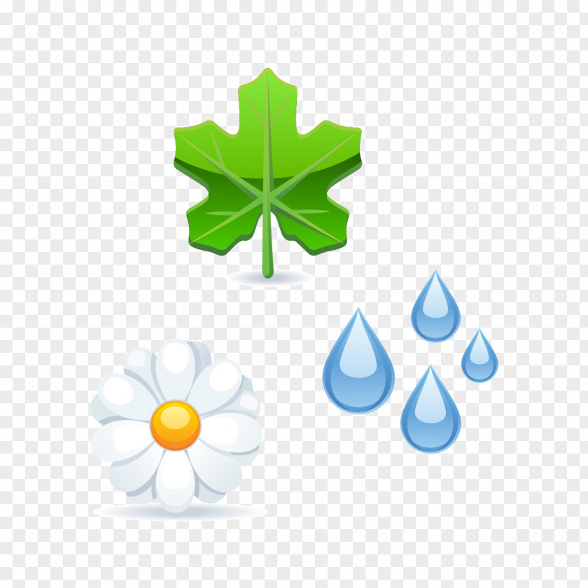 Vector Water Drop Leaf Environmental Protection Energy Conservation Icon PNG