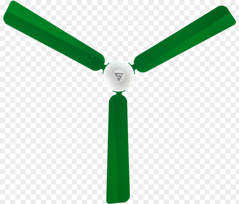 Propeller Mechanical Fan Ceiling Green PNG