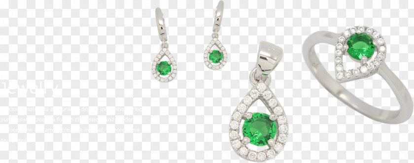 Silver Jewellery Emerald Earring Body PNG