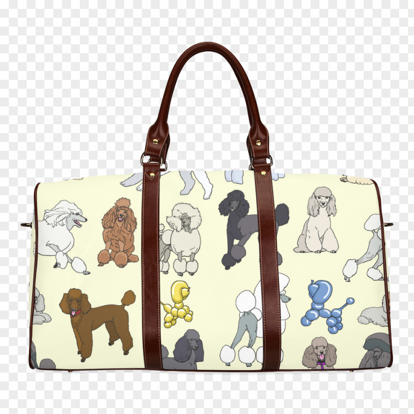 Giant Poodle Puppies Tote Bag Baggage Handbag PNG