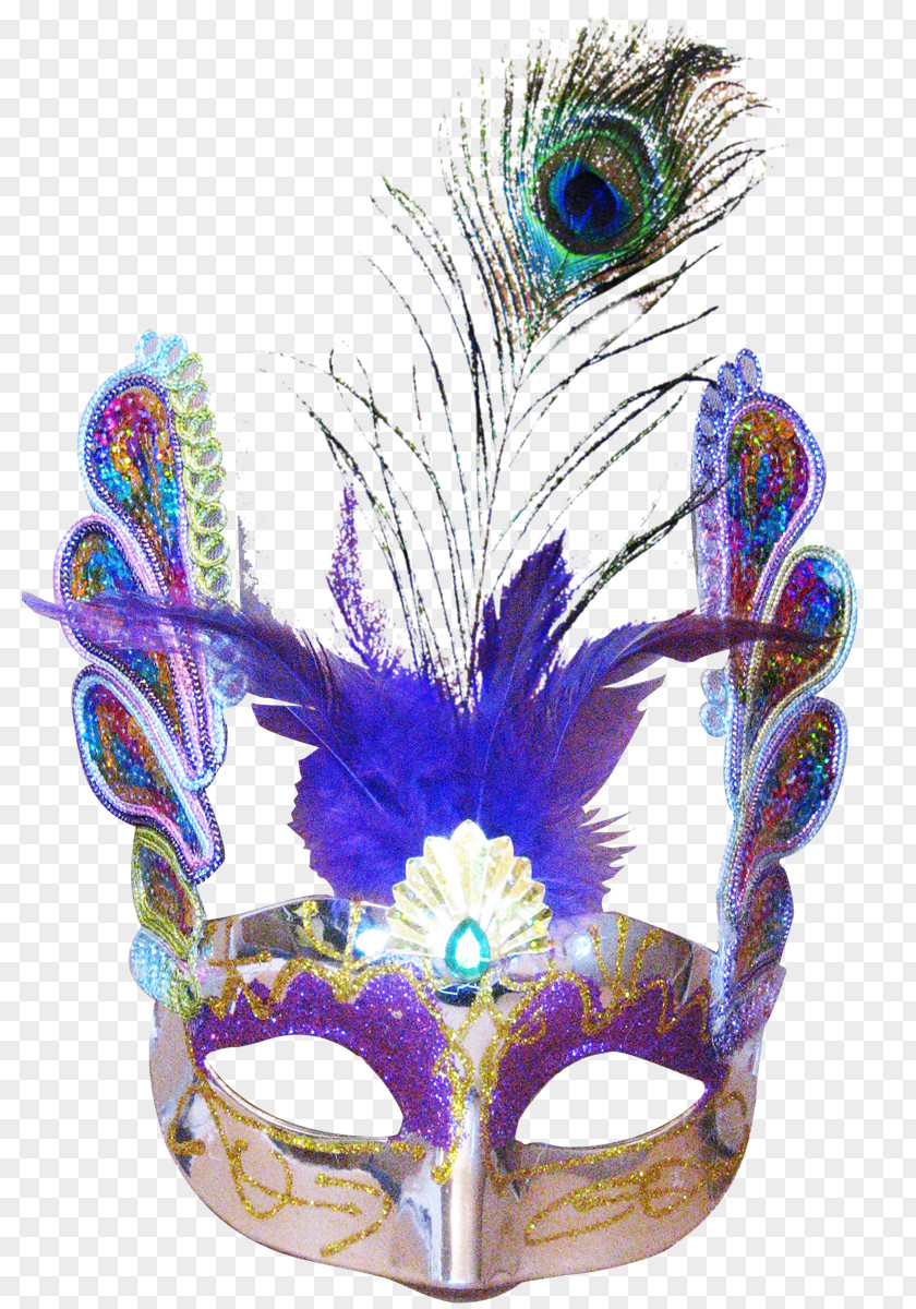 Mardi Gras Masquerade Mask Feather Confetti Carnival Ball PNG