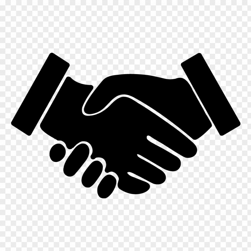 Blackandwhite Glove Handshake PNG