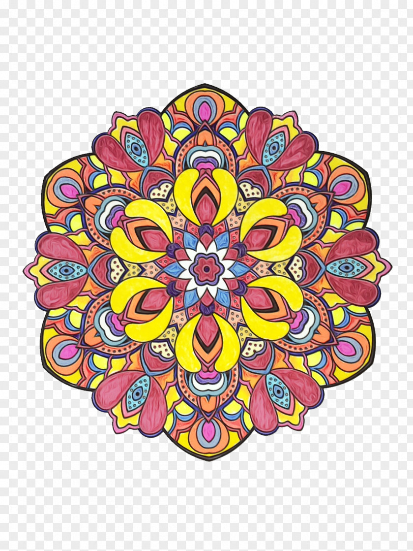 Kaleidoscope Wildflower Floral Ornament PNG